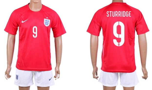 2014 World Cup England #9 Sturridge Away Soccer Shirt Kit