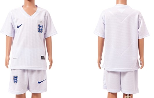 2014 World Cup England Blank (or Custom) Home Soccer Shirt Kit_Kids
