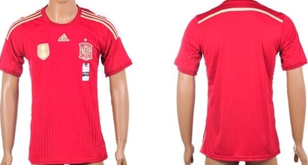 2014 World Cup Spain Blank (or Custom) Home Soccer AAA+ T-Shirt