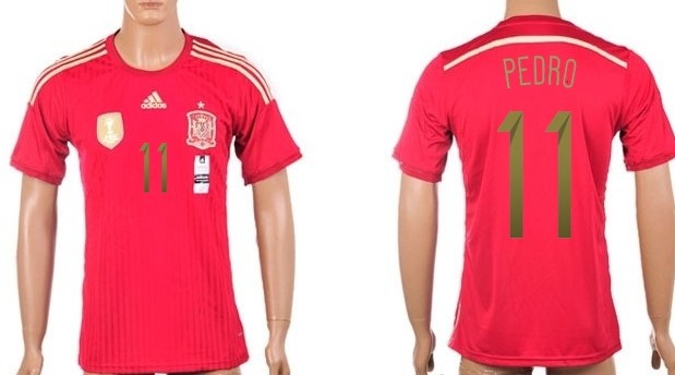2014 World Cup Spain #11 Pedro Home Soccer AAA+ T-Shirt