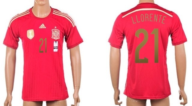 2014 World Cup Spain #21 Llorente Home Soccer AAA+ T-Shirt
