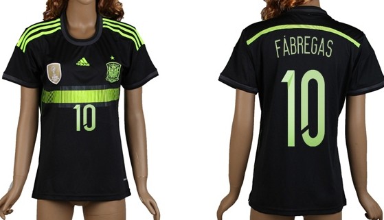 2014 World Cup Spain #10 Fabregas Away Soccer AAA+ T-Shirt_Womens