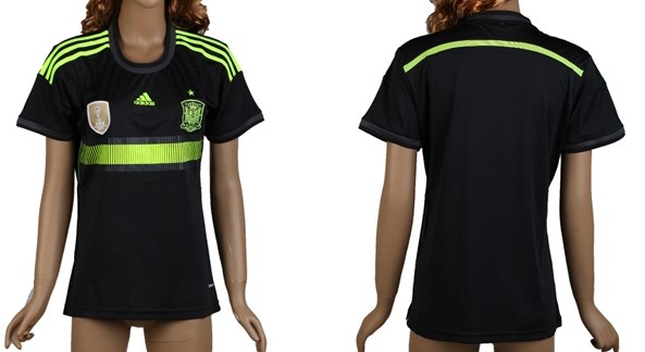 2014 World Cup Spain Blank (or Custom) Away Soccer AAA+ T-Shirt_Womens