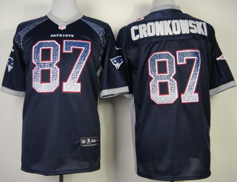 Nike New England Patriots #87 Rob Gronkowski 2013 Drift Fashion Blue Elite Jersey
