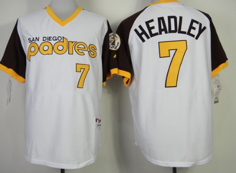 San Diego Padres #7 Chase Headley 1978 White Jersey