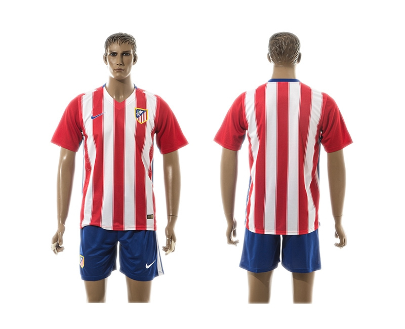 2015-2016 Atletico Madrid Home Soccer Jersey Blank