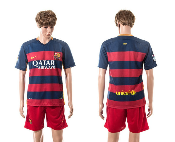 2015-2016 Barcelona Soccer Uniform Jersey Short Sleeves Home