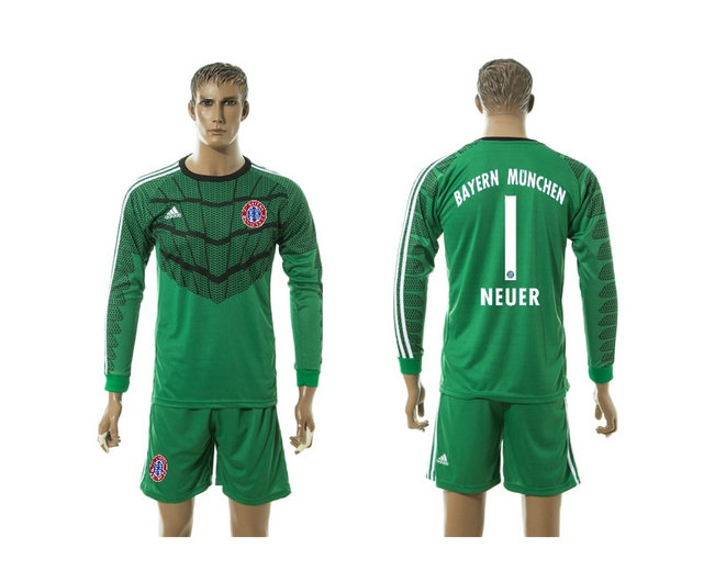 2015-2016 Bayern Munich Soccer Jersey Uniform Long Sleeves Green #1 NEUER
