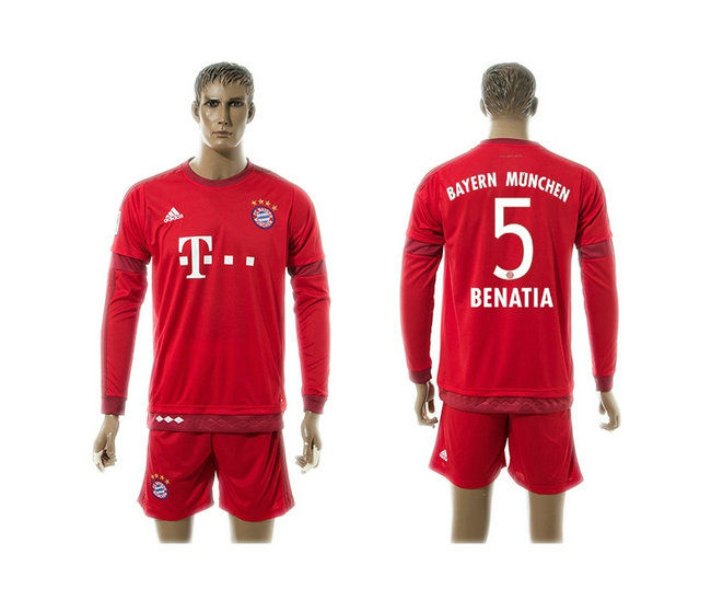 2015-2016 Bayern Munich Soccer Jersey Uniform Long Sleeves Red #5 BENATIA