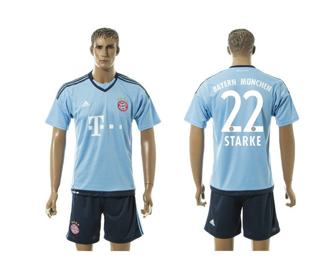 2015-2016 Bayern Munich Soccer Jersey Uniform Short Sleeves Blue #22 STARKE