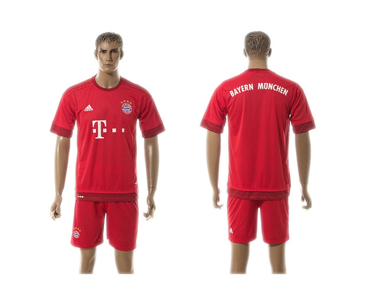 2015-2016 Bayern Munich Soccer Jersey Uniform Short Sleeves Red blank