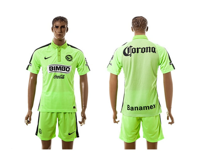 2015-2016 Club America Soccer Jersey Uniform Green Short Sleeves
