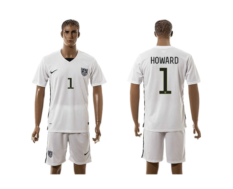 2015-2016 USA Soccer Jersey Uniform White Short Sleeves #1 HOWARD