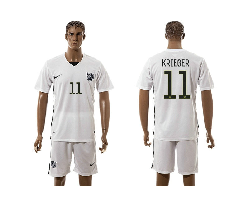 2015-2016 USA Soccer Jersey Uniform White Short Sleeves #11 KRIEGER