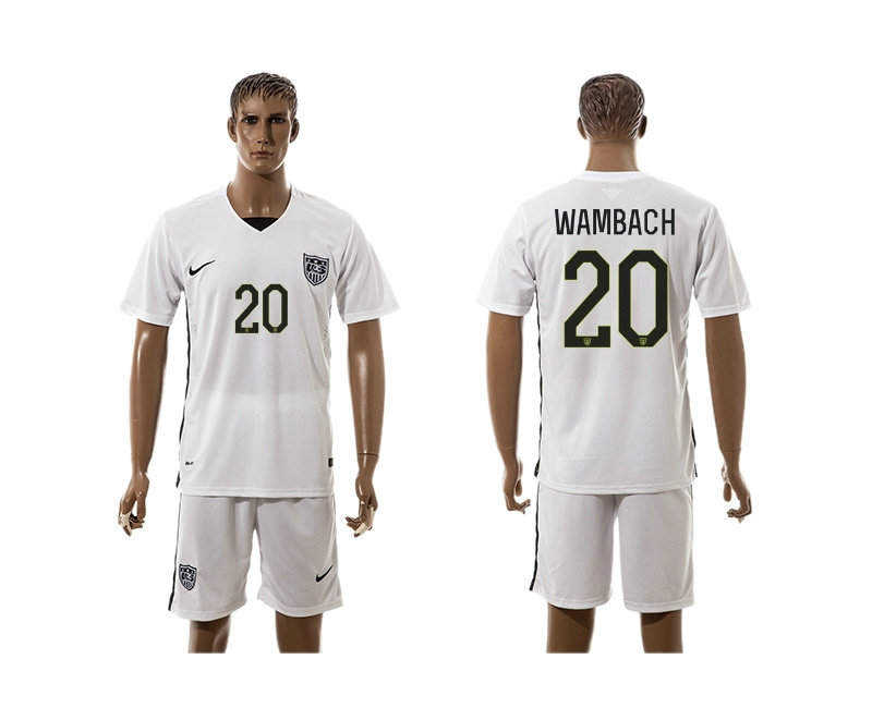 2015-2016 USA Soccer Jersey Uniform White Short Sleeves #20 WAMBACH