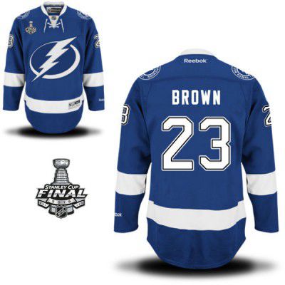 2015 Stanley Cup - Men's Reebok Tampa Bay Lightning #23 J.T Brown Royal Blue Home NHL Jersey - J.T Brown
