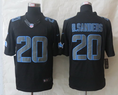 Nike Detroit Lions #20 Barry Sanders Black Impact Limited Jersey
