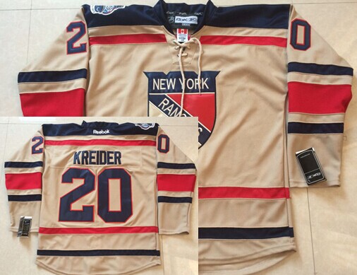 New York Rangers #20 Chris Kreider 2012 Winter Classic Cream Jersey
