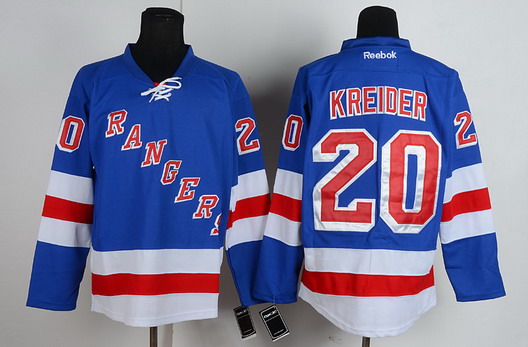 New York Rangers #20 Chris Kreider Light Blue Jersey