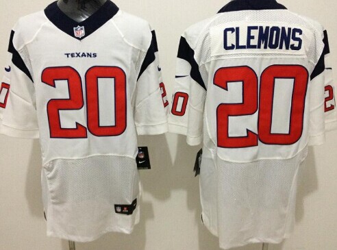 Nike Houston Texans #20 Chris Clemons White Elite Jersey