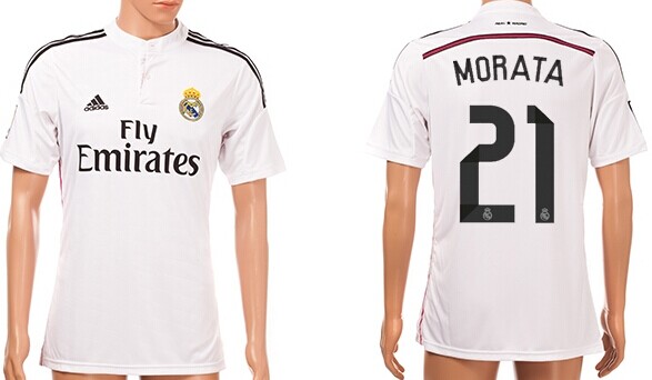 2014/15 Real Madrid #21 Morata Home Soccer AAA+ T-Shirt