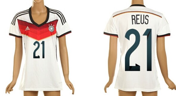 2014 World Cup Germany #21 Reus Home Soccer AAA+ T-Shirt_Womens