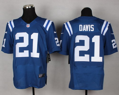 Nike Indianapolis Colts #21 Vontae Davis Blue Elite Jersey