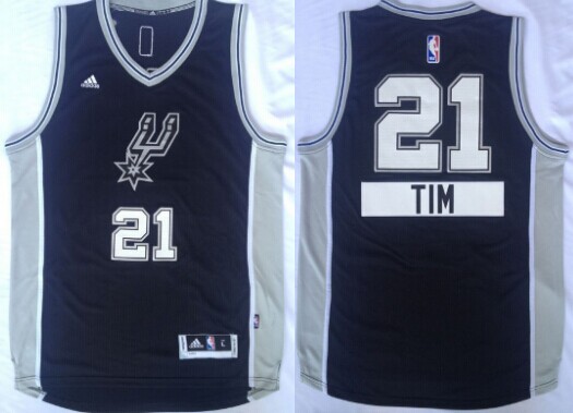 San Antonio Spurs #21 Tim Duncan Revolution 30 Swingman 2014 Christmas Day Black Jersey
