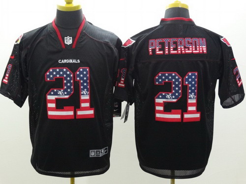 Nike Arizona Cardinals #21 Patrick Peterson 2014 USA Flag Fashion Black Elite Jersey
