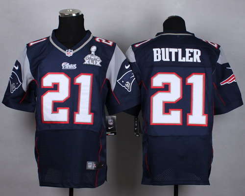 Nike New England Patriots #21 Malcolm Butler 2015 Super Bowl XLIX Blue Elite Jersey