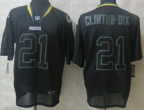 Nike Green Bay Packers #21 Ha Ha Clinton-Dix Lights Out Black Elite Jersey