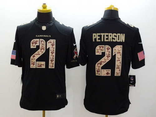 Nike Arizona Cardinals #21 Patrick Peterson Salute to Service Black Limited Jersey