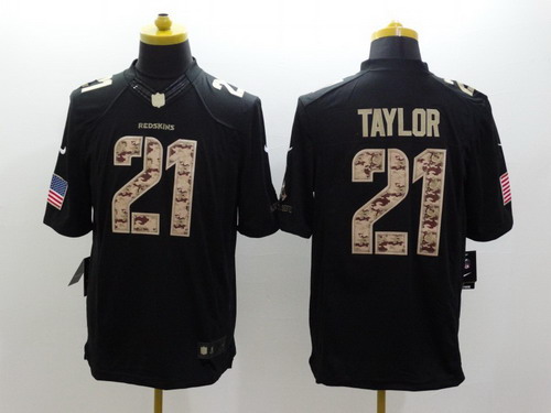 Nike Washington Redskins #21 Sean Taylor Salute to Service Black Limited Jersey
