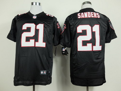 Nike Atlanta Falcons #21 Deion Sanders Black Elite Jersey