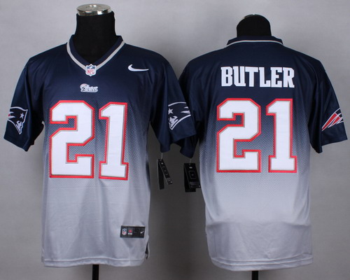 Nike New England Patriots #21 Malcolm Butler Blue/Gray Fadeaway Elite Jersey