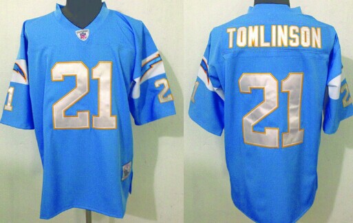 San Diego Chargers #21 LaDainian Tomlinson Light Blue Throwback Jersey