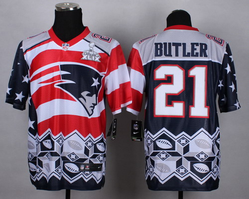 Nike New England Patriots #21 Malcolm Butler 2015 Super Bowl XLIX Noble Fashion Elite Jersey