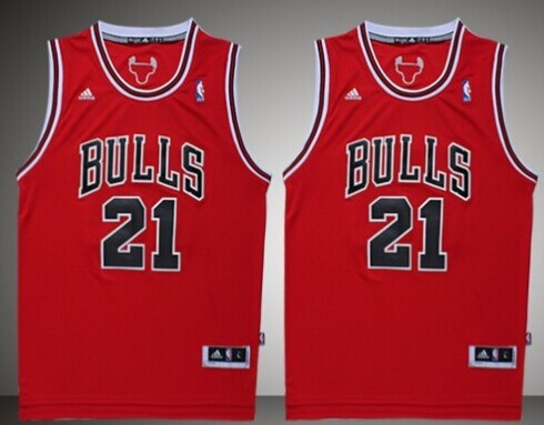 Chicago Bulls #21 Jimmy Butler Revolution 30 Swingman Red Jersey