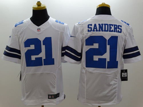 Nike Dallas Cowboys #21 Deion Sanders White Elite Jersey