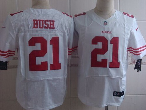 Nike San Francisco 49ers #21 Reggie Bush White Elite Jersey
