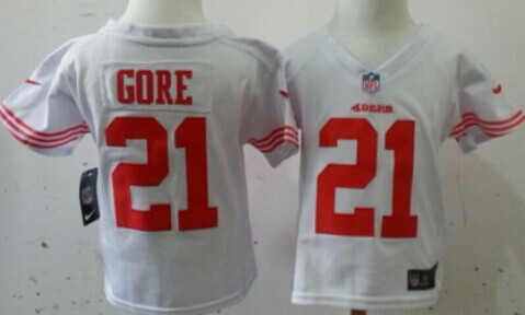 Nike San Francisco 49ers #21 Frank Gore White Toddlers Jersey