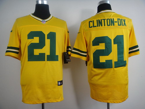 Nike Green Bay Packers #21 Ha Ha Clinton-Dix Yellow Elite Jersey