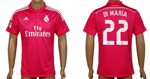 2014/15 Real Madrid #22 Di Maria Away Pink Soccer AAA+ T-Shirt