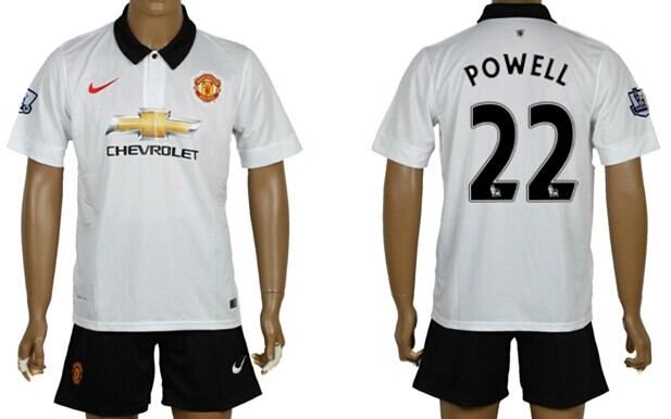 2014/15 Manchester United #22 Powell Away Soccer Shirt Kit