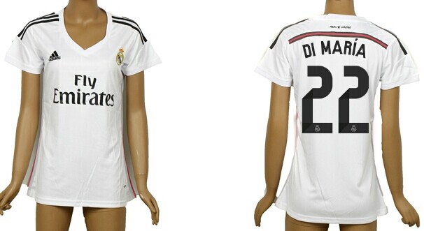 2014/15 Real Madrid #22 Di Maria Home Soccer AAA+ T-Shirt_Womens