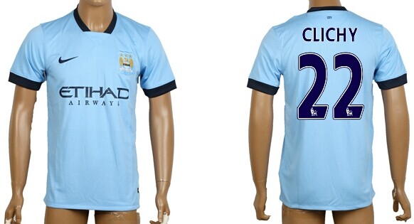 2014/15 Manchester City #22 Clichy Home Soccer AAA+ T-Shirt