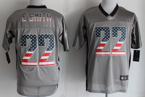 Nike Dallas Cowboys #22 Emmitt Smith 2014 USA Flag Fashion Gray Elite Jersey