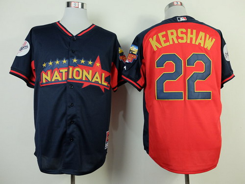 Los Angeles Dodgers #22 Clayton Kershaw 2014 All-Star Navy Blue Jersey