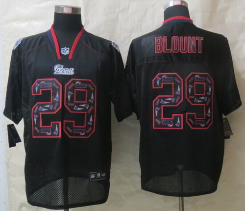 Nike New England Patriots #29 LeGarrette Blount Lights Out Black Ornamented Elite Jersey