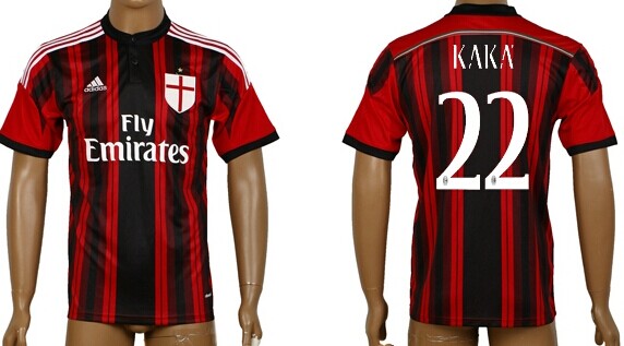 2014/15 AC Milan #22 Kaka Home Soccer AAA+ T-Shirt